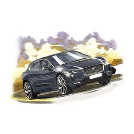 Jaguar I Pace Personalised Portrait in Colour - RJ1088COL